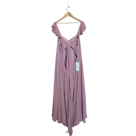 Azazie Everett Chiffon Maxi Dress. Dusty Rose Custom Size - 3X #1449 NWT - Picture 7 of 12